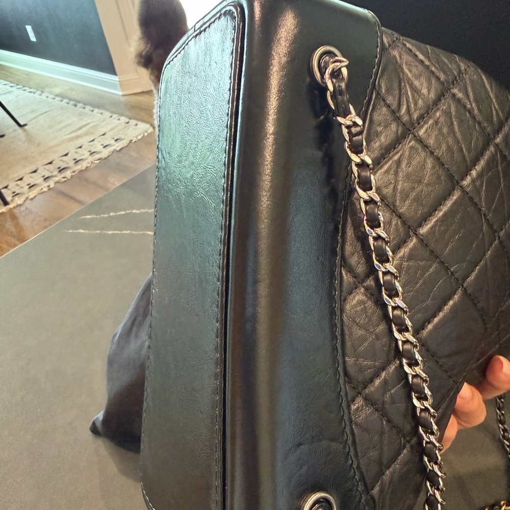 Chanel Black Quilted Drawstring backpack - image 7